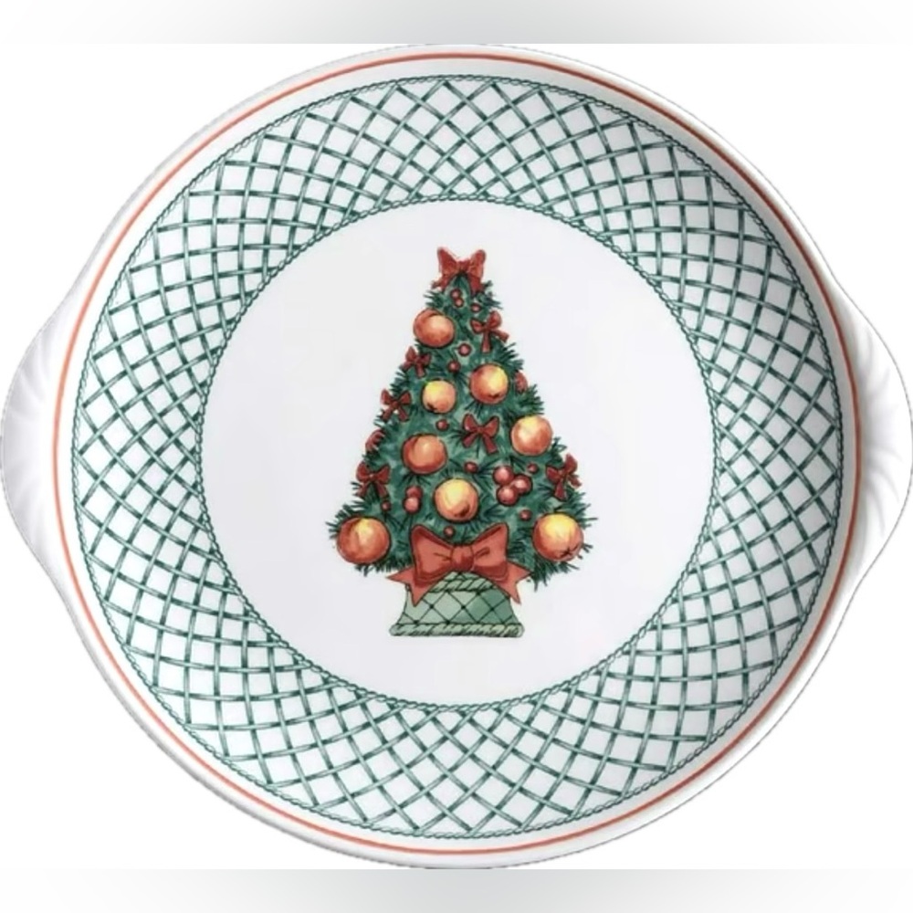 Villeroy & Boch Rare Retired Christmas Topiary Round 12" Platter Handles Germany